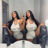 Bxoxo Hip-hop streetwear new women's jumpsuit rock punk sexy slim vintage Y2K club aesthetic emo girls fashion casual chic Grunge tops